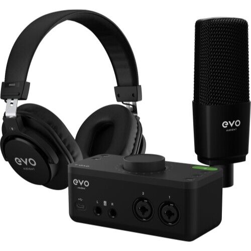 Audient EVO Start Recording Bundle with USB Audio Interface, Headphones, Mic, Shockmount, and Mic Cable - Image 3